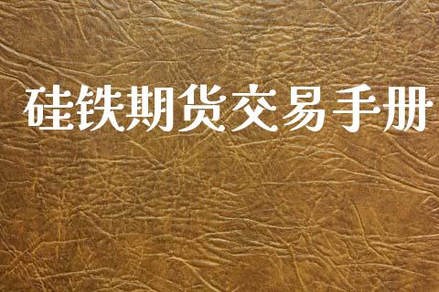 硅铁期货交易手册_https://m.eyunqq.com_基金交易_第1张