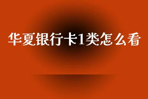 华夏银行卡1类怎么看_https://m.eyunqq.com_基金交易_第1张