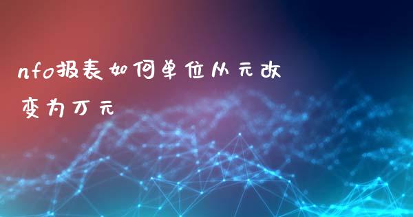 nfo报表如何单位从元改变为万元_https://m.eyunqq.com_期货投资学习_第1张