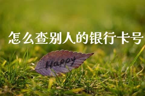 怎么查别人的银行卡号_https://m.eyunqq.com_基金交易_第1张