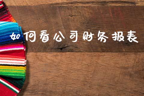 如何看公司财务报表_https://m.eyunqq.com_期货投资学习_第1张