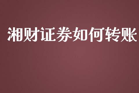 湘财证券如何转账_https://m.eyunqq.com_融资融券_第1张
