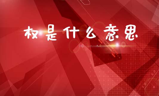 权是什么意思_https://m.eyunqq.com_期货投资学习_第1张
